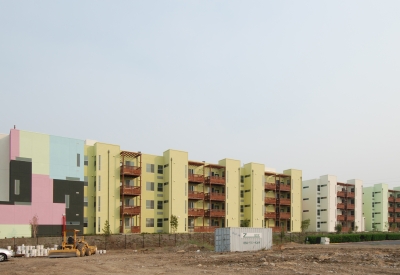 Elevation exterior at Paseo Senter in San Jose, California.