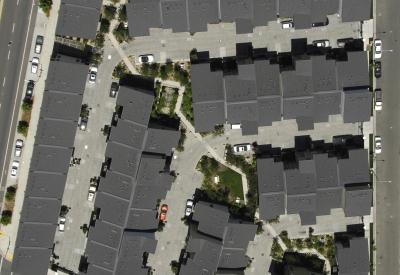 Aerial view of West End Commons site in Oakland, Ca.