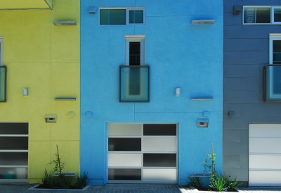 Townhouses at Blue Star Corner in Emeryville, Ca.