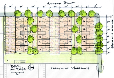 Site plan for Blue Star Corner in Emeryville, Ca.