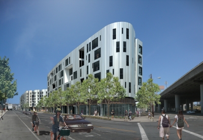 Rendering of exterior view of Potrero 1010 in San Francisco, CA.