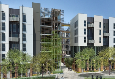 Rendering of exterior view of Potrero 1010 in San Francisco, CA.