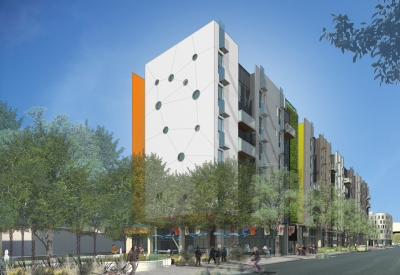 Rendering of exterior view of Potrero 1010 in San Francisco, CA.