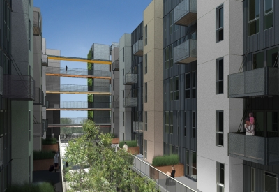 Rendering of exterior view of Potrero 1010 in San Francisco, CA.