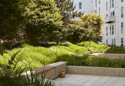 Courtyard view of Potrero 1010 in San Francisco, CA.