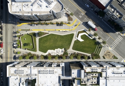 Aerial view of Potrero 1010 in San Francisco, CA.