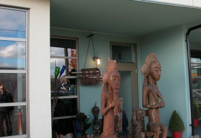 Store front at one of the live/work units at Pacific Cannery Lofts in Oakland, California.