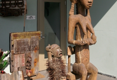 Storefront at one of the live/work units at Pacific Cannery Lofts in Oakland, California.