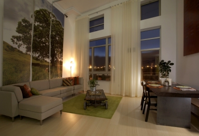 Interior view of a loft unit at Pacific Cannery Lofts in Oakland, California.