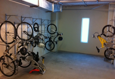 Bike storage room at Armstrong Place in San Francisco.