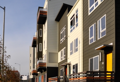 Residential stoops at Armstrong Place in San Francisco.