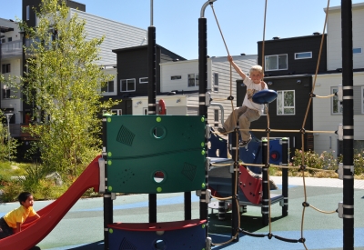 Children's playground in the courtyard of Armstrong Place in San Francisco.