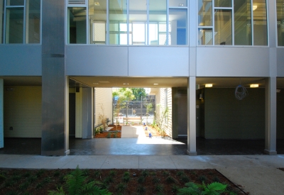 Pedestrian pathway at Crescent Cove in San Francisco.