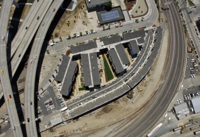 Aerial view of Crescent Cove in San Francisco.