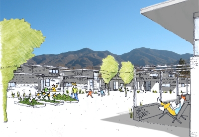 Exterior rendering of Cottonwood Commons in Alamogordo, New Mexico.