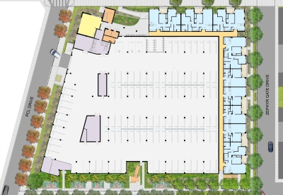 Ground floor site plan for Ironhorse at Central Station in Oakland, California.