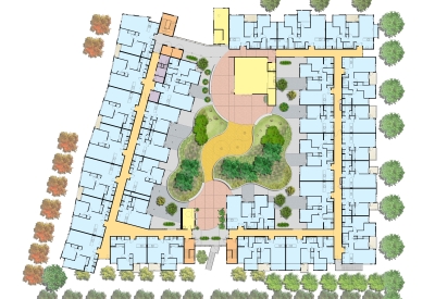 Second level site plan for Ironhorse at Central Station in Oakland, California.