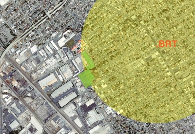 Context of bus lines vicinity for Tassafaronga Village in East Oakland, CA. 