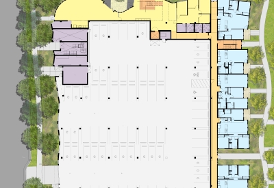 Level one site plan for Tassafaronga Village in East Oakland, CA. 