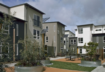 Courtyard at Tassafaronga Village in East Oakland, CA. 