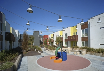 Courtyard at Tassafaronga Village in East Oakland, CA. 