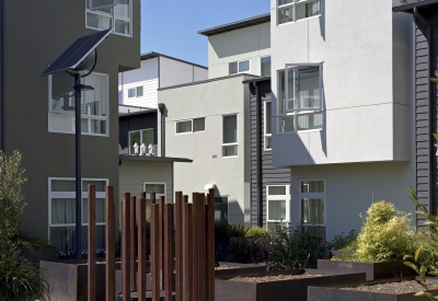 Courtyard at Tassafaronga Village in East Oakland, CA. 