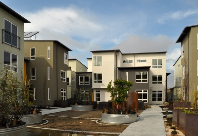 Village Green under construction at Tassafaronga Village in East Oakland, CA.