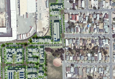 Site plan for Tassafaronga Village in East Oakland, CA. 