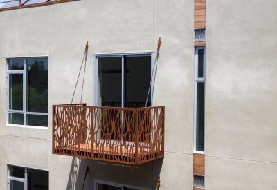 Detail of suite balconies at h2hotel in Healdsburg, Ca. 
