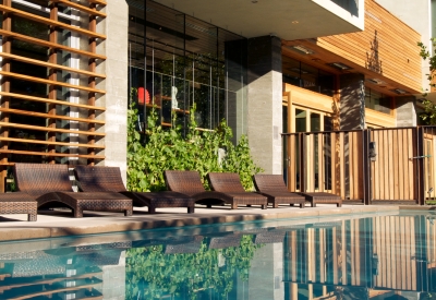 Pool and lounge at h2hotel in Healdsburg, Ca.