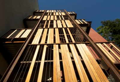 Open stair looking up at h2hotel in Healdsburg, Ca.