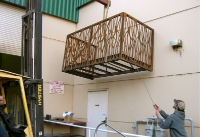 Mock-up of the cor-ten balcony for h2hotel in Healdsburg, Ca.