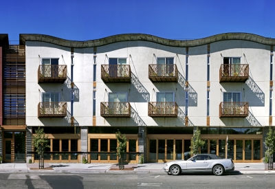Exterior of panorama of h2hotel in Healdsburg, Ca.