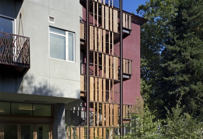 Exterior stair at h2hotel in Healdsburg, Ca.