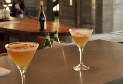 Cocktails at the bar inside h2hotel in Healdsburg, Ca.