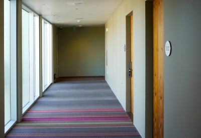 Hotel corridor inside h2hotel in Healdsburg, Ca.