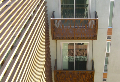 Detail of suite balconies at h2hotel in Healdsburg, Ca. 