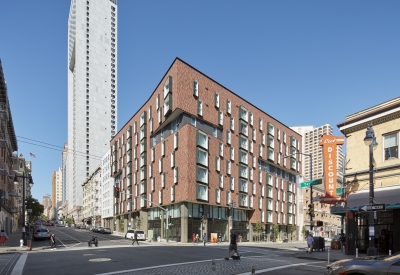 Street View of 222 Taylor Street, affordable housing in San Francisco.