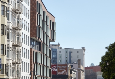 Street View of 222 Taylor Street, affordable housing in San Francisco.