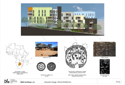Afrocentric design, Kraal/Rondoval inspires the design for Bayview Hill Gardens in San Francisco, Ca.