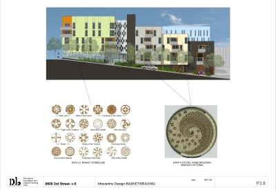 Afrocentric design, basketweacing inspires the design for Bayview Hill Gardens in San Francisco, Ca.