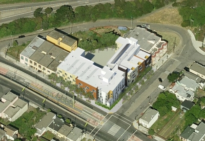 Aerial rendering of Bayview Hill Gardens in San Francisco, Ca.