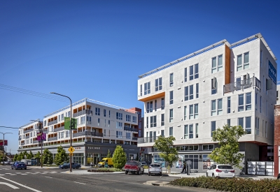 Exterior street view of Parker Place in Berkeley, California.