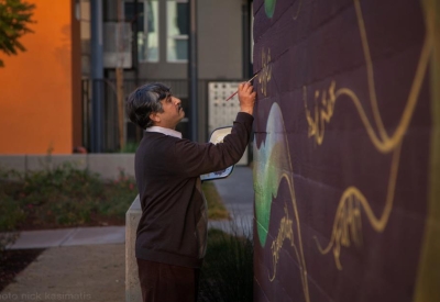 Community participation for the mural at Station Center Family Housing in Union City, Ca. 