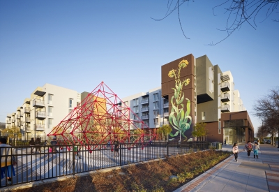 Exterior view of Station Center Family Housing in Union City, Ca.