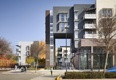 Exterior view of Station Center Family Housing in Union City, Ca.