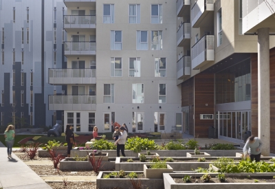 Courtyard at Station Center Family Housing in Union City, Ca.