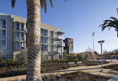 Exterior of Station Center Family Housing in Union City, Ca.