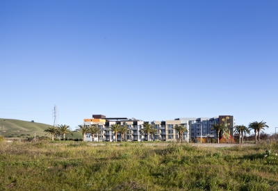 View of Station Center Family Housing in Union City, Ca from across the street.