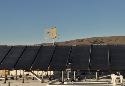 Solar power panels on top of Station Center Family Housing in Union City, Ca